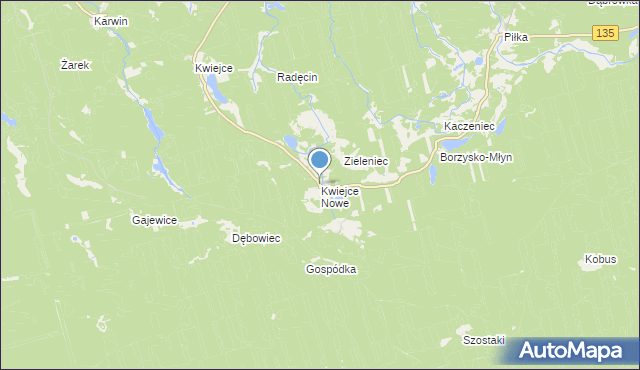 mapa Kwiejce Nowe, Kwiejce Nowe na mapie Targeo